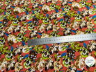 TISSU 100% VISCOSE IMPRIMÉ BASE DE FLEURS FOND CORAIL - My Little Coupon