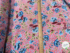 TISSU 100% VISCOSE IMPRIMÉ FEUILLAGES FOND ROSE - My Little Coupon