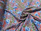 TISSU 100% VISCOSE IMPRIMÉ FEUILLAGES FOND VIEUX ROSE - My Little Coupon