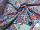 TISSU 100% VISCOSE IMPRIMÉ FEUILLAGES FOND VIEUX ROSE - My Little Coupon