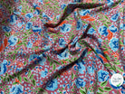 TISSU 100% VISCOSE IMPRIMÉ FEUILLAGES FOND VIEUX ROSE - My Little Coupon