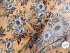 TISSU 100% VISCOSE IMPRIMÉ FOND DOWN ORANGE - My Little Coupon