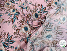 TISSU 100% VISCOSE IMPRIMÉ FOND ROSE - My Little Coupon