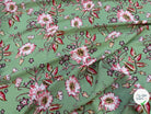 TISSU 100% VISCOSE IMPRIMÉ FOND VERT KAKI - My Little Coupon