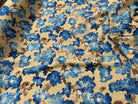 TISSU 100% VISCOSE IMPRIMÉ GROSSES BASES DE FLEURS FOND CAMEL - My Little Coupon