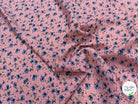 TISSU 100% VISCOSE IMPRIMÉ MINI FLEURS FOND BLEU ROSE - My Little Coupon