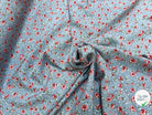 TISSU 100% VISCOSE IMPRIMÉ MINI FLEURS FOND GRIS - My Little Coupon
