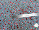 TISSU 100% VISCOSE IMPRIMÉ MINI FLEURS FOND GRIS - My Little Coupon
