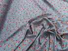 TISSU 100% VISCOSE IMPRIMÉ MINI FLEURS FOND GRIS - My Little Coupon