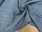 TISSU À CARREAUX 42% LIN LAINE & VISCOSE BLEU DENIM - My Little Coupon