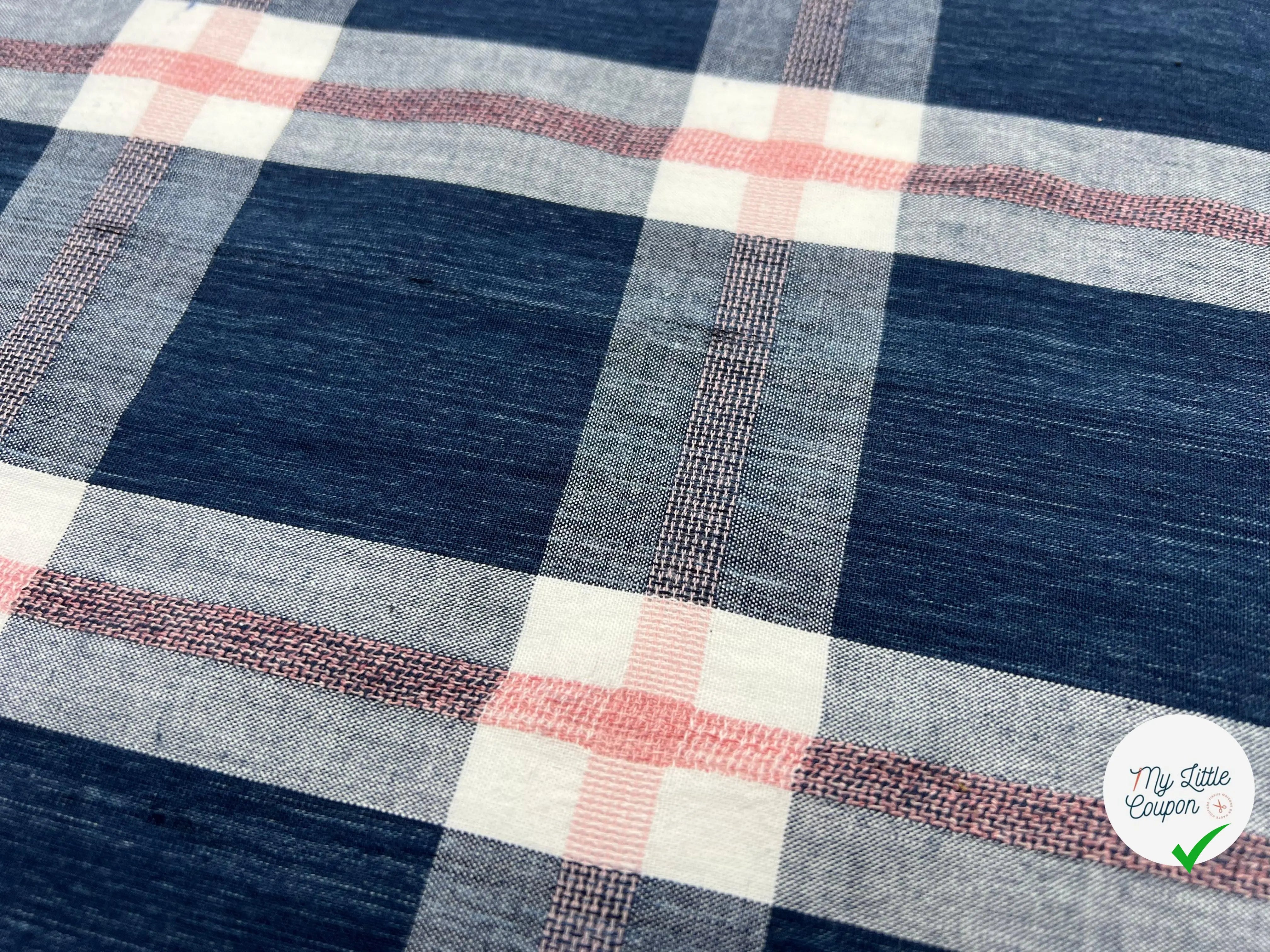 TISSU À CARREAUX MELI MELO DE CHAMBRAY ET D'INDIGO - My Little Coupon - tissu - coudre