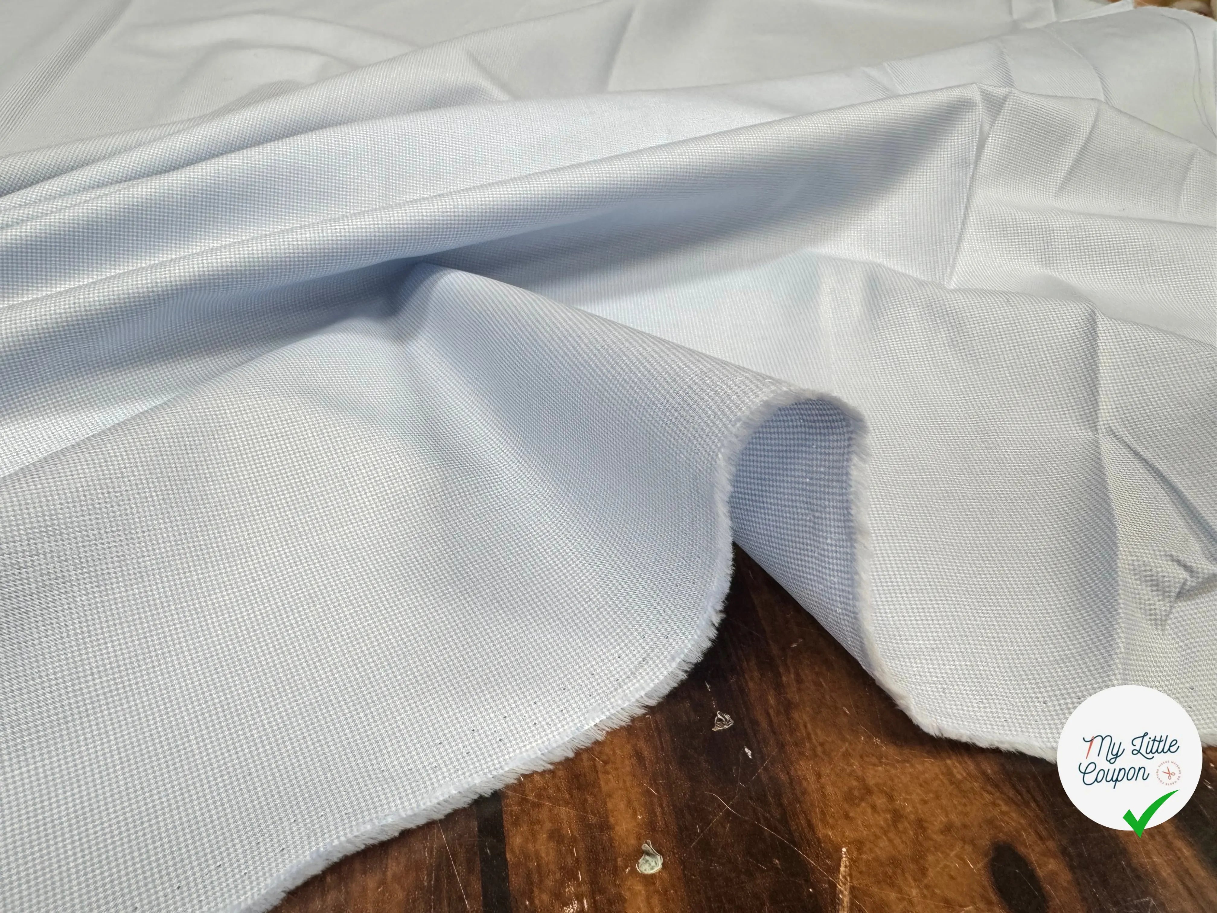 TISSU BLEU POPELINE - TOILE FAUX-UNI BLEU CLAIR - My Little Coupon