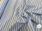 TISSU CHEMISE 100% COTON ORGANIC À RAYURES WHITE & SKY BLUE - My Little Coupon