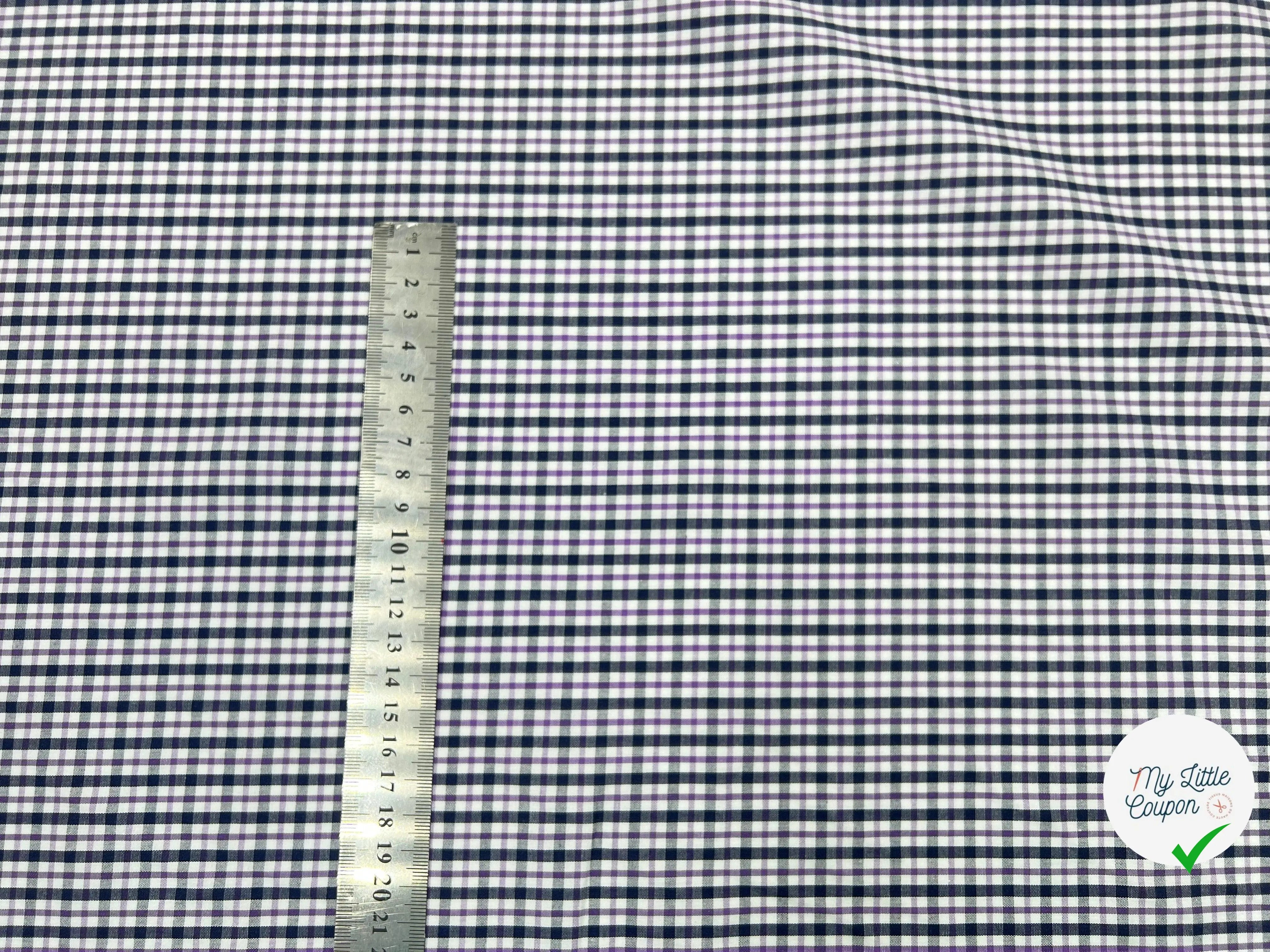 TISSU CHEMISE CARREAUX ASPECT CHAMBRAY TENDANCE VIOLET - My Little Coupon - tissu - coudre