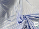 TISSU CHEMISE COTON BLEU RAYURE BLANC - My Little Coupon