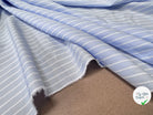 TISSU CHEMISE COTON BLEU RAYURE BLANC - My Little Coupon