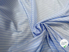 TISSU CHEMISE COTON BLEU RAYURE BLANC - My Little Coupon