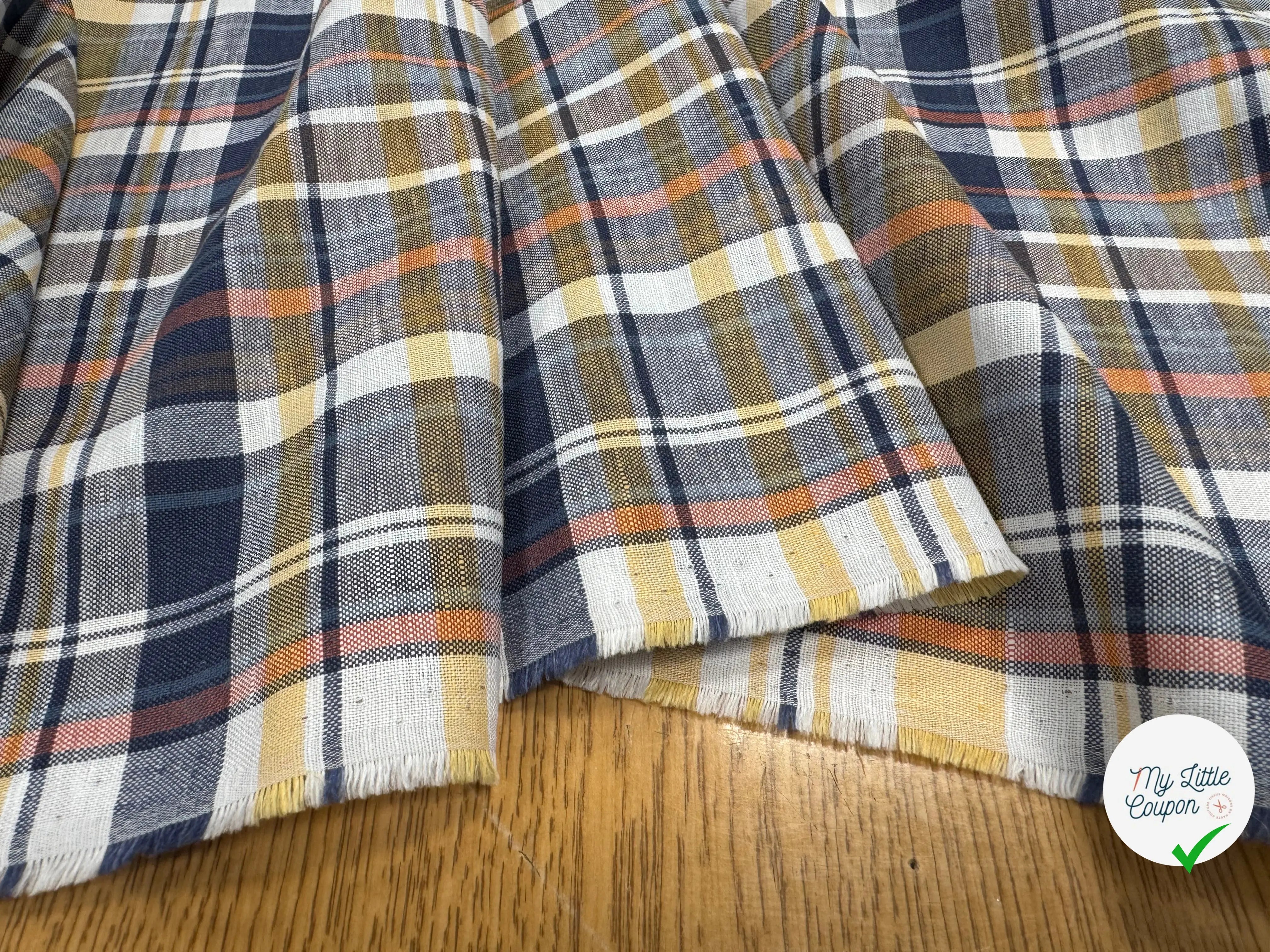 TISSU CHEMISE COTON NATTE CARREAUX - My Little Coupon