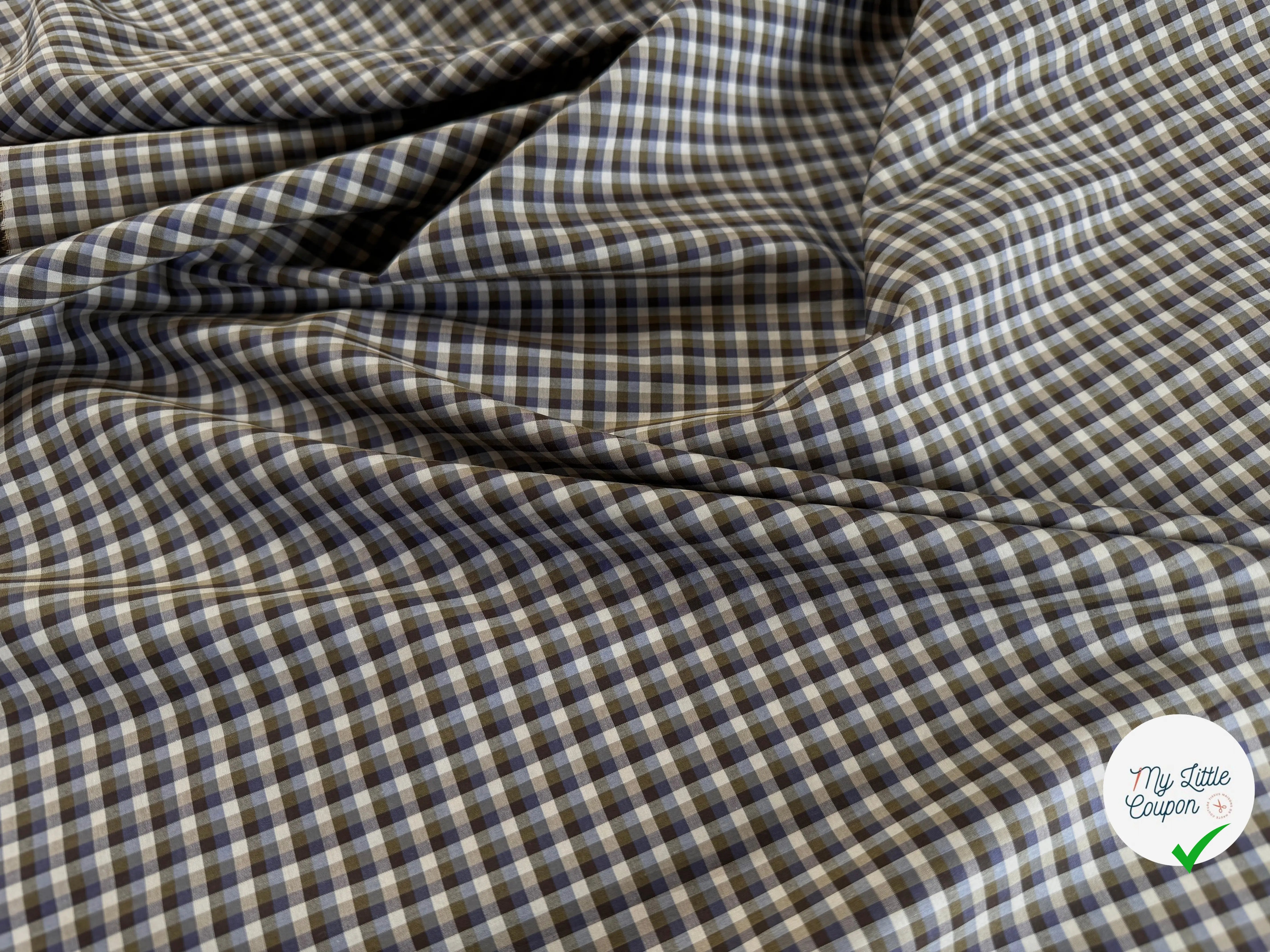 TISSU CHEMISE COTON PETITS CARREAUX - My Little Coupon