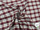 TISSU CHEMISE COTON TISSÉ TEINT CARREAUX TONS LIE DE VIN - My Little Coupon - tissu - coudre