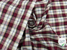 TISSU CHEMISE COTON TISSÉ TEINT CARREAUX TONS LIE DE VIN - My Little Coupon - tissu - coudre