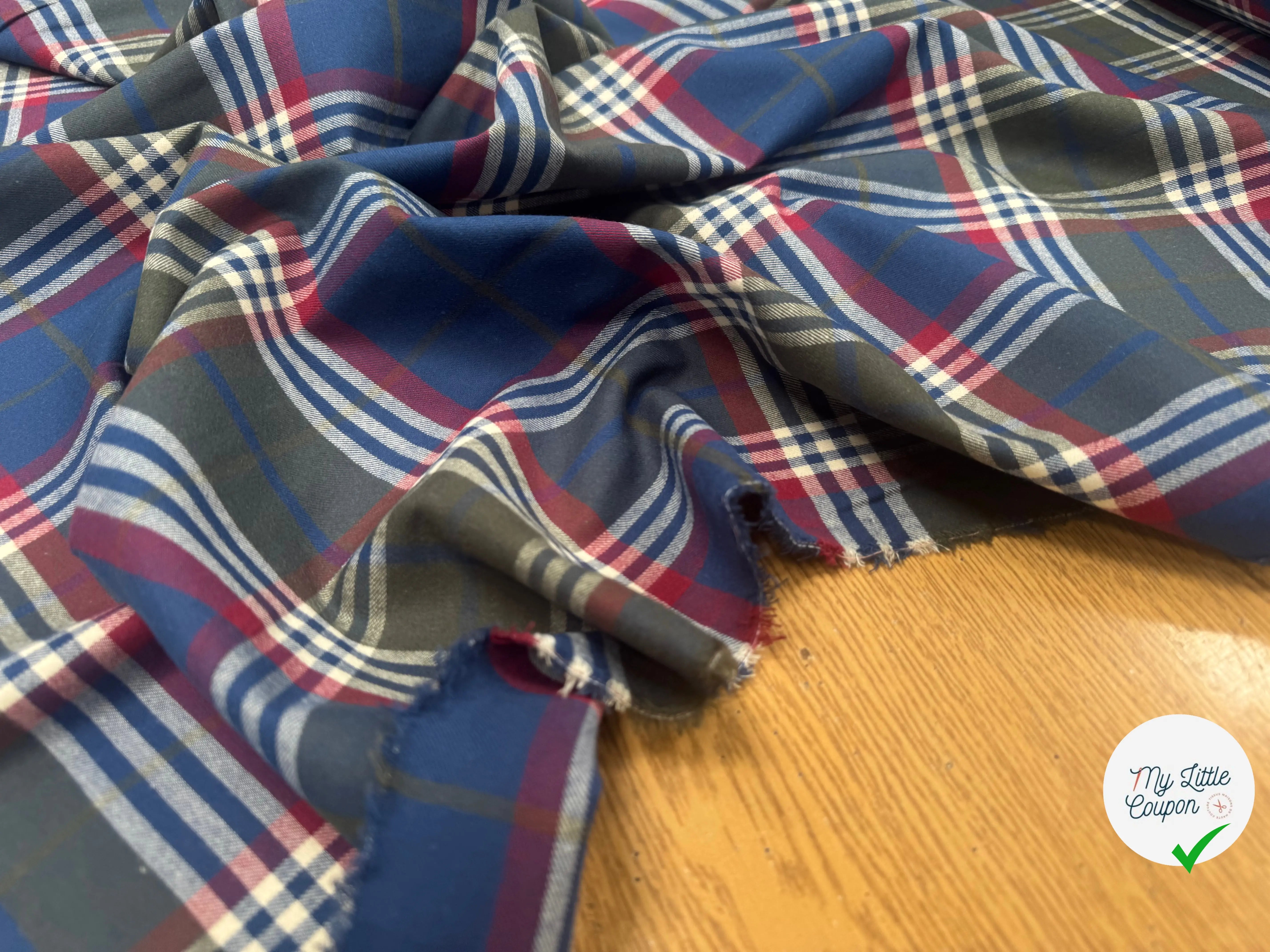 TISSU CHEMISE COTON TRAPPEUR CARREAUX - My Little Coupon