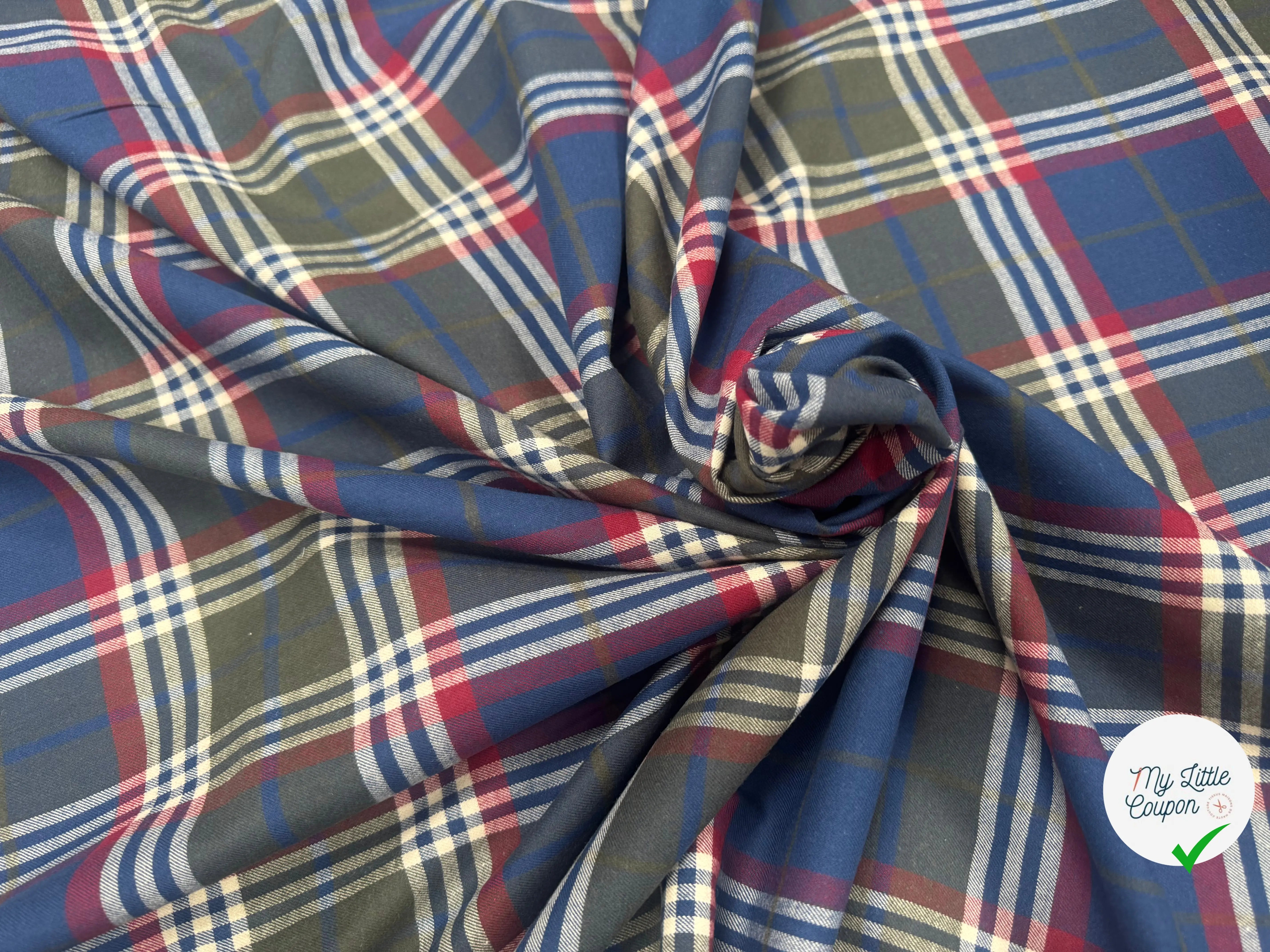 TISSU CHEMISE COTON TRAPPEUR CARREAUX - My Little Coupon