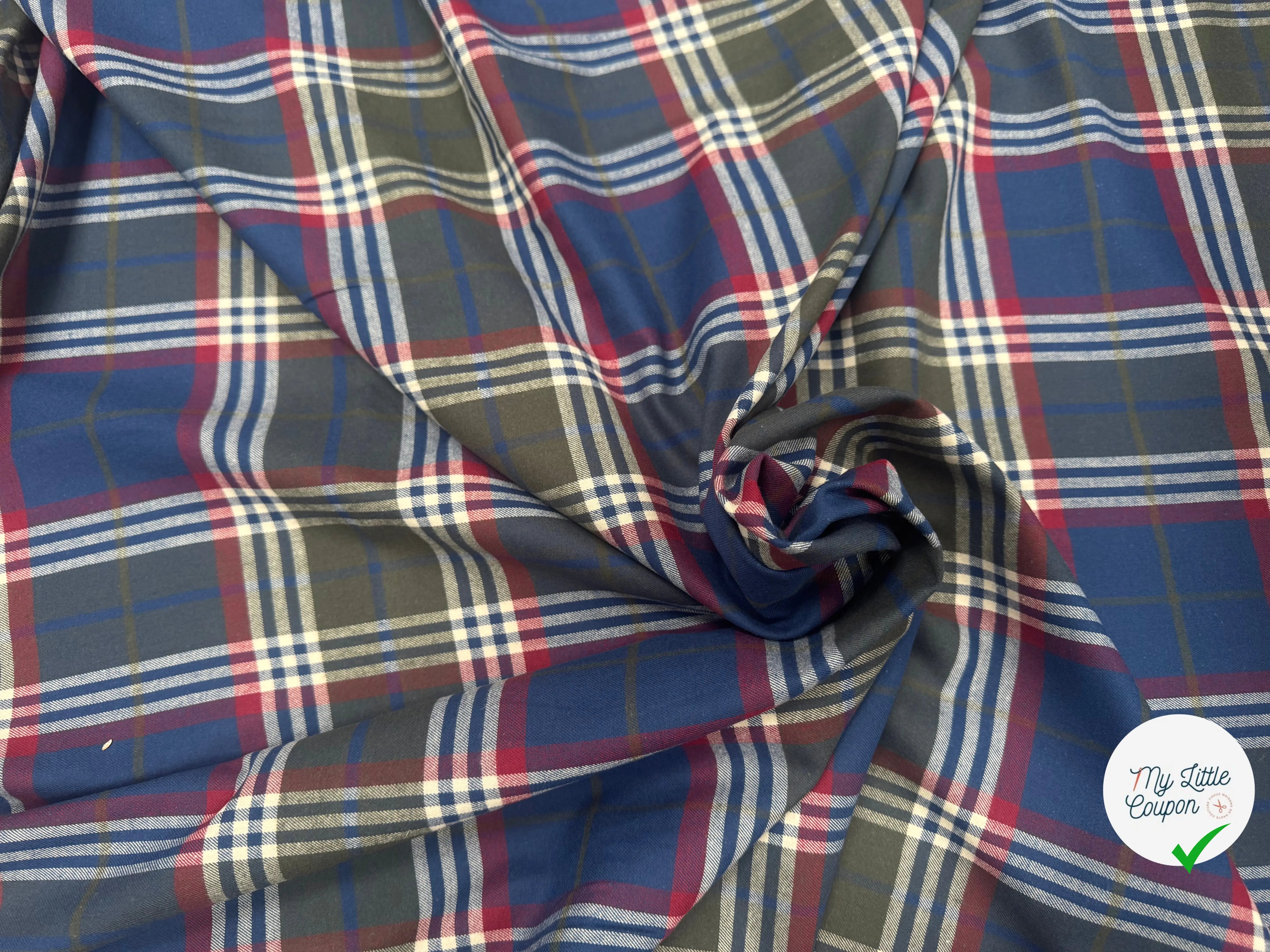 TISSU CHEMISE COTON TRAPPEUR CARREAUX - My Little Coupon