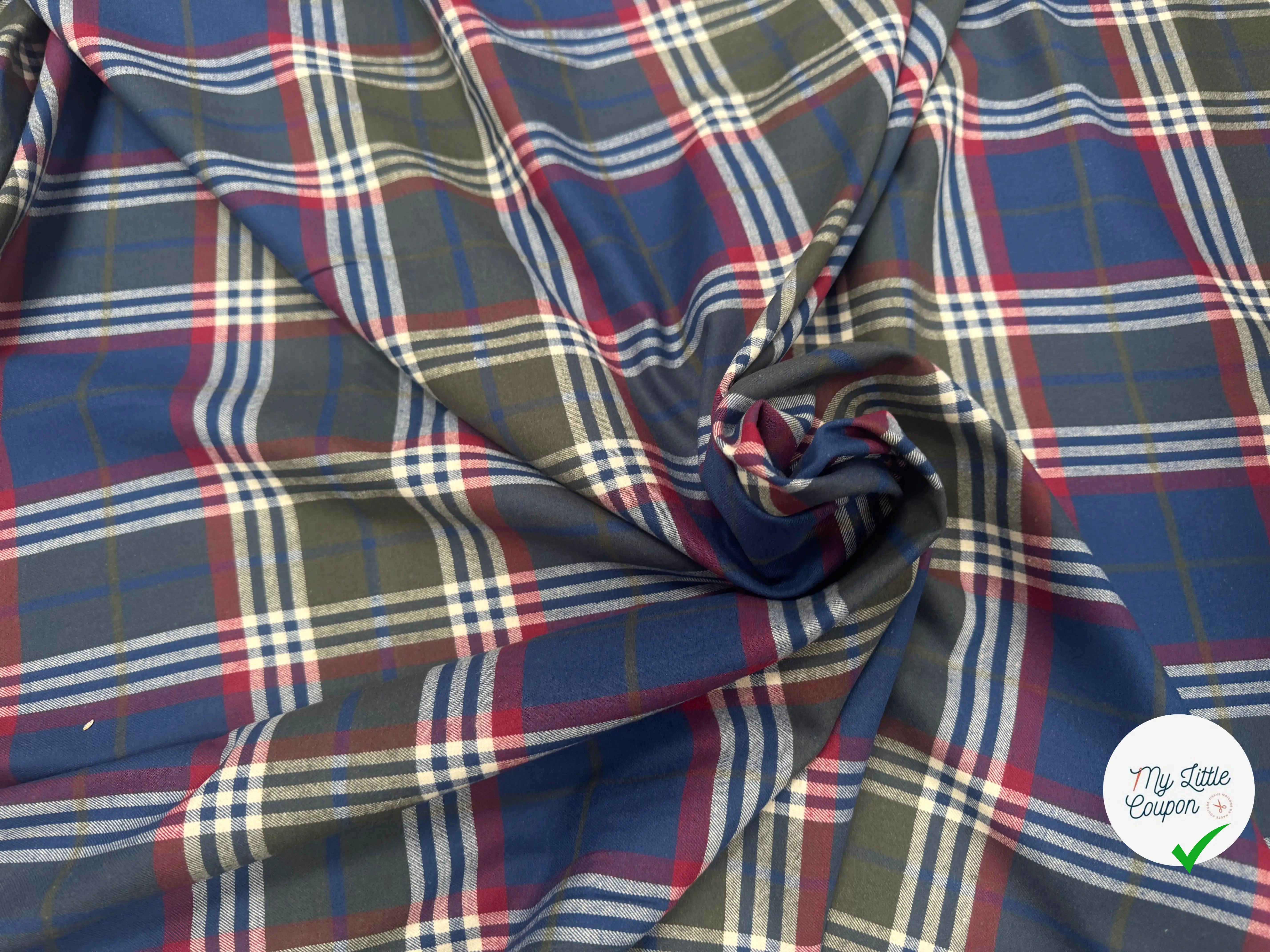 TISSU CHEMISE COTON TRAPPEUR CARREAUX - My Little Coupon