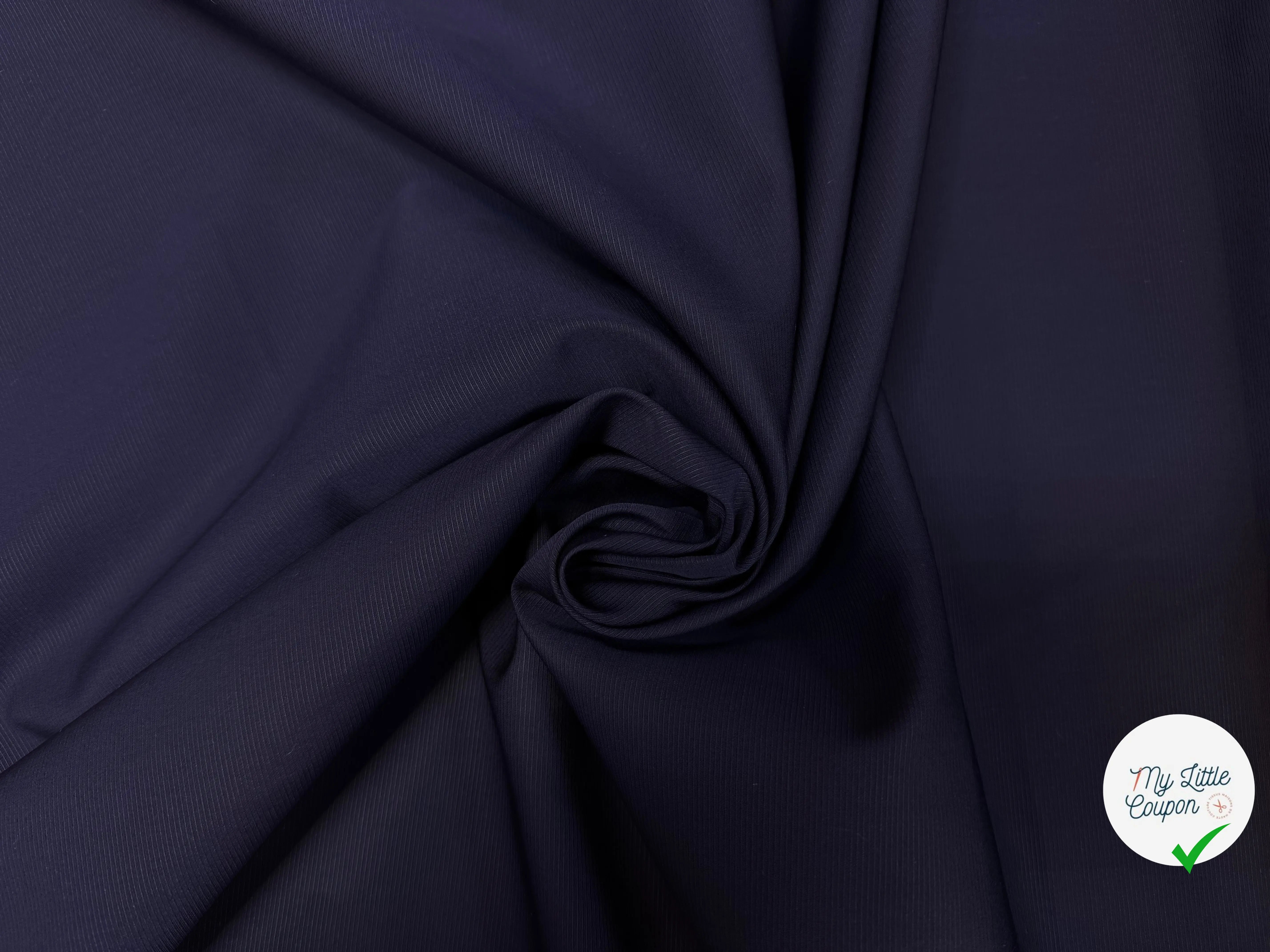 TISSU CHEMISE COTONIFICIO ALBINI BLEU MARINE A RAYURES HORIZONTALES BLEU MARINE - My Little Coupon