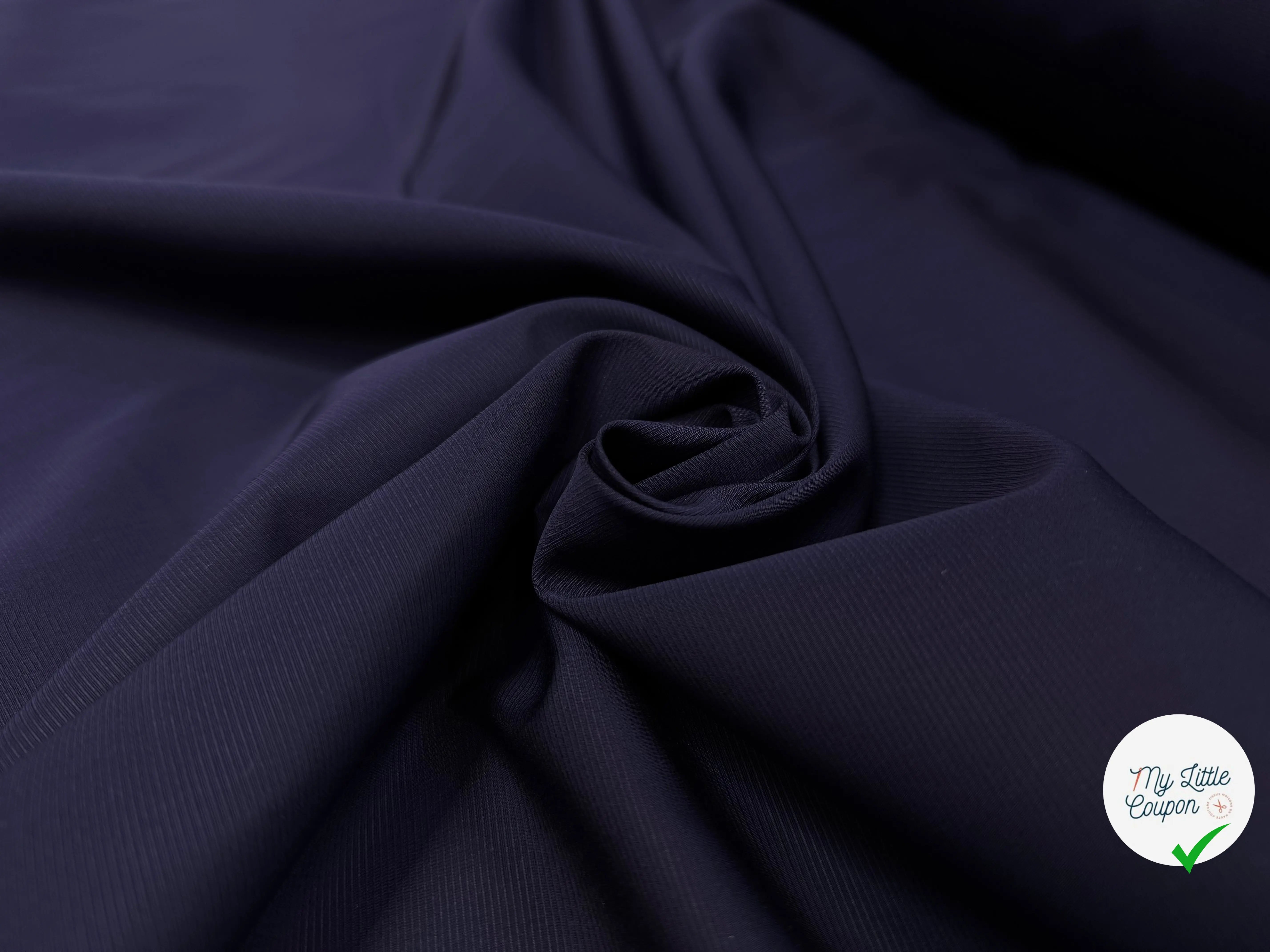 TISSU CHEMISE COTONIFICIO ALBINI BLEU MARINE A RAYURES HORIZONTALES BLEU MARINE - My Little Coupon