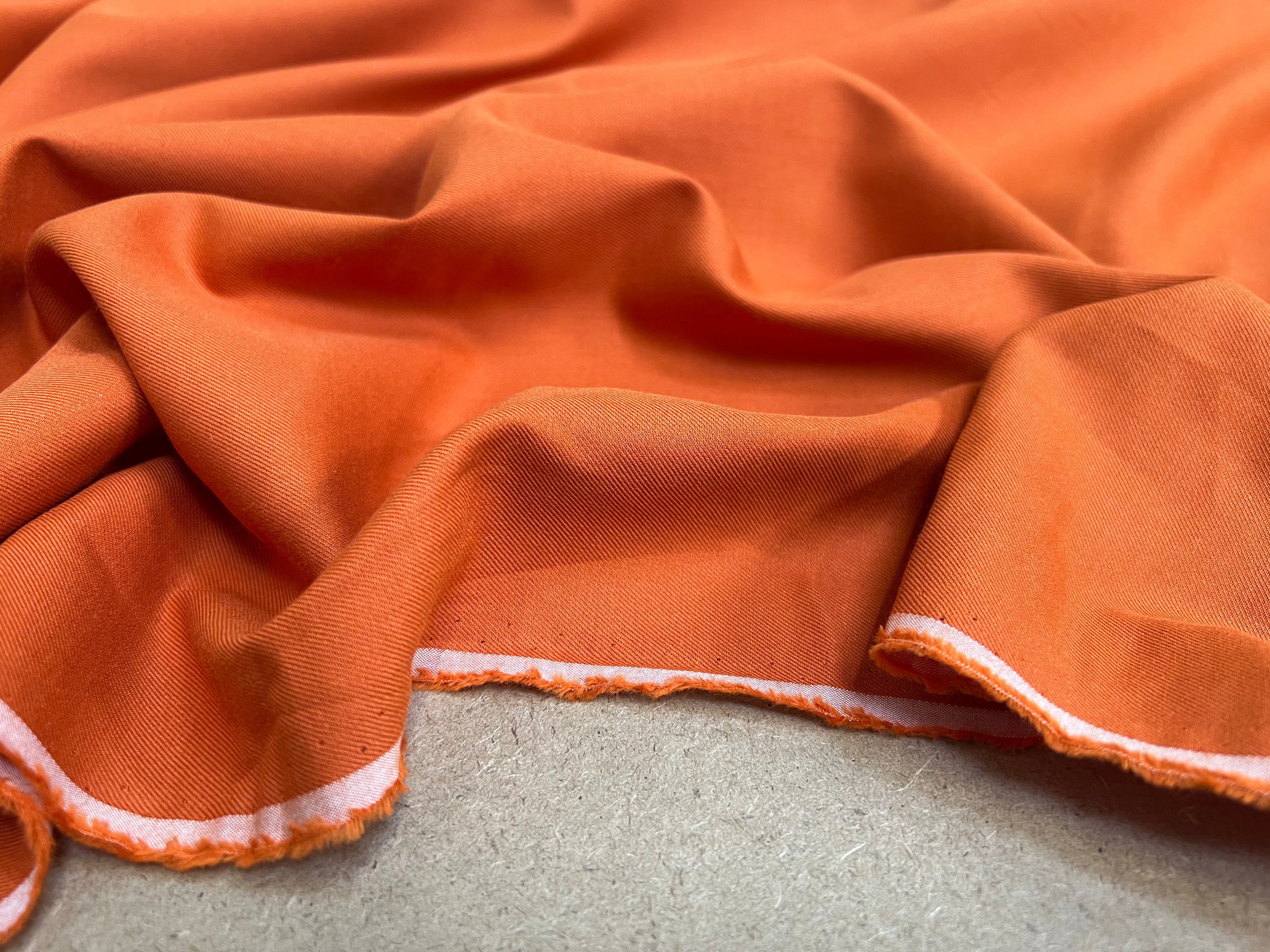 TISSU CHEMISE FLANELETTE COTON ORANGE THOMAS MASON - My Little Coupon