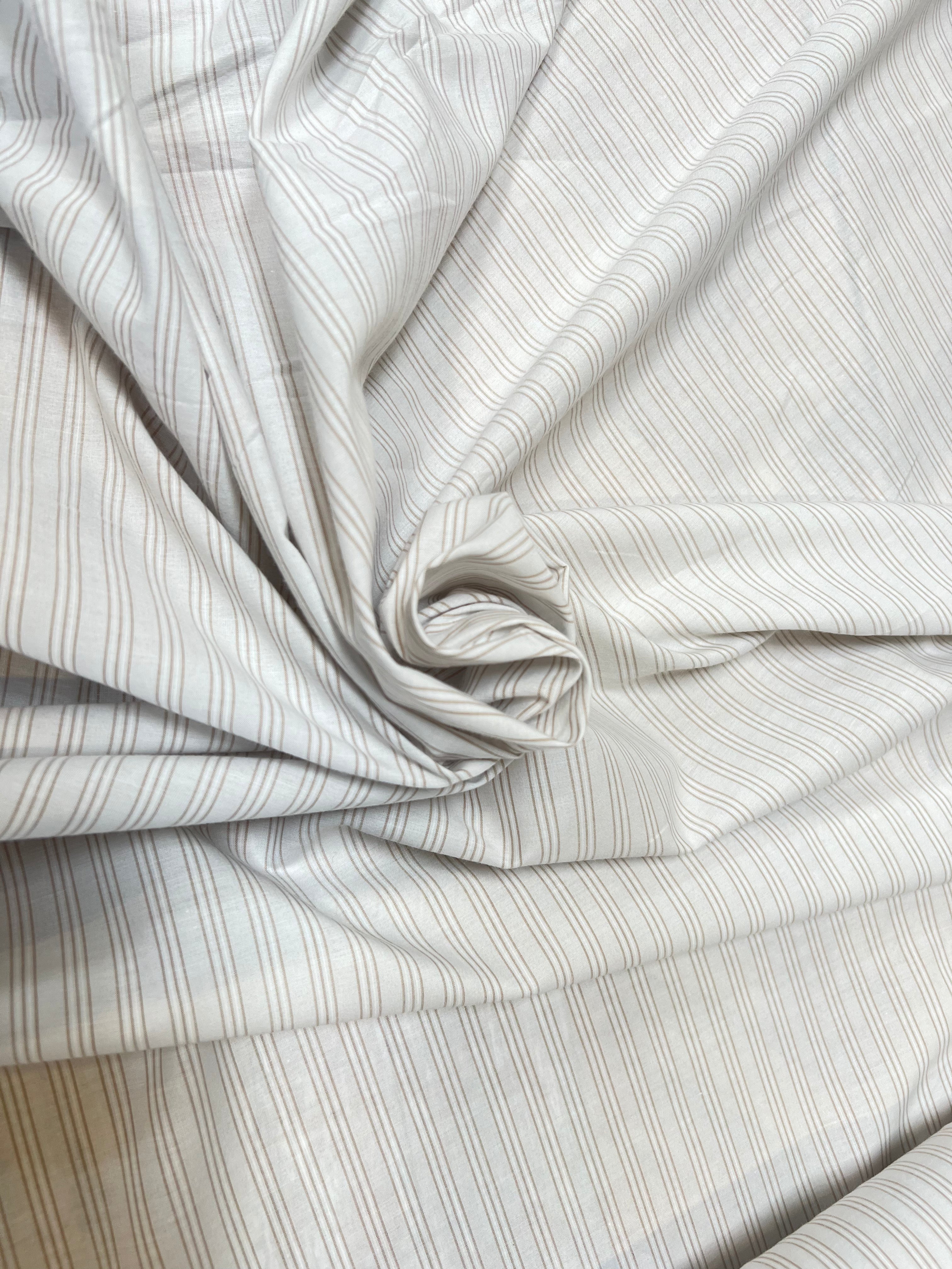 TISSU CHEMISE LÉGÈREMENT DUVETEUX RAYURES MADE IN PORTUGAL - My Little Coupon