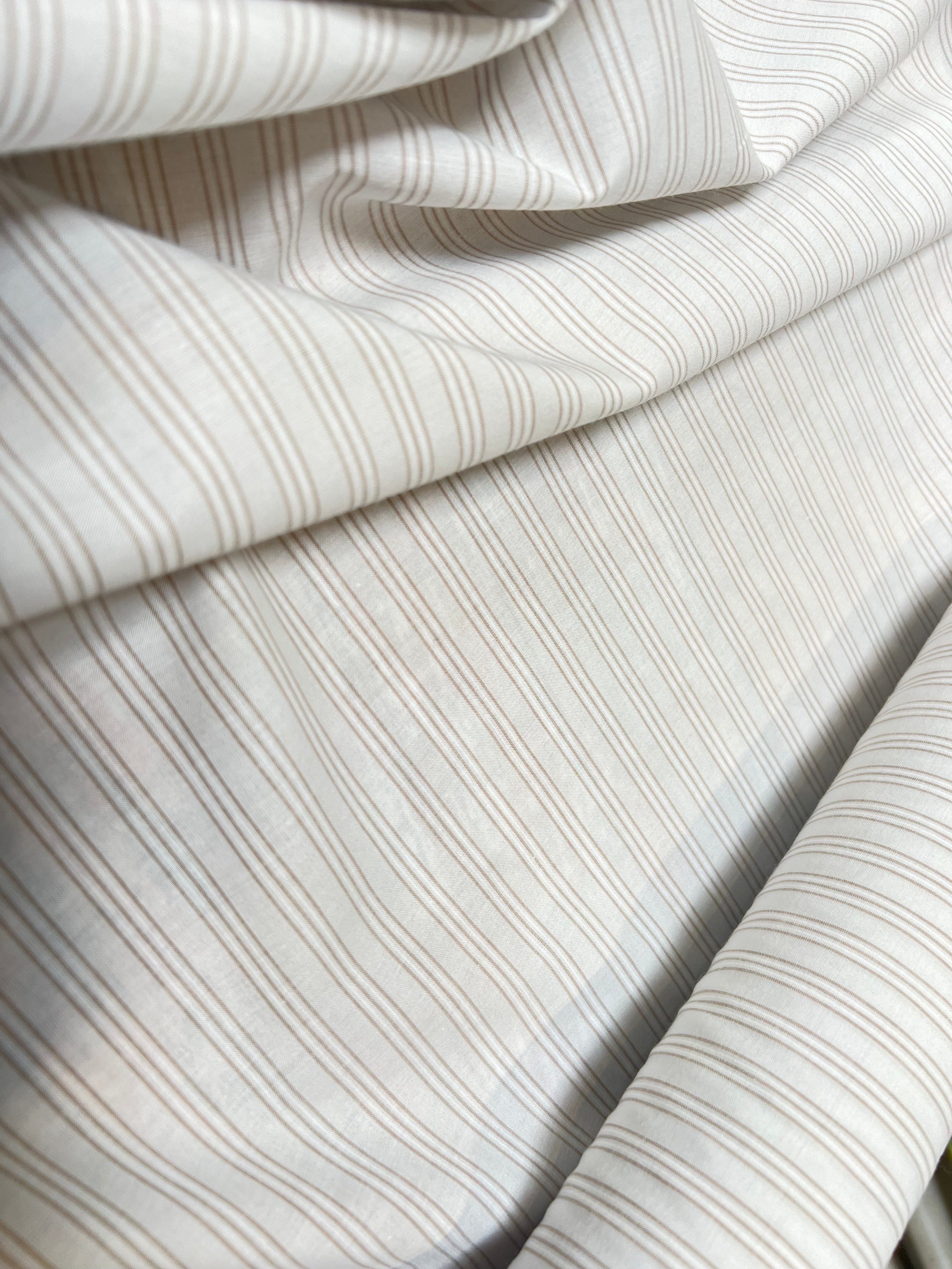 TISSU CHEMISE LÉGÈREMENT DUVETEUX RAYURES MADE IN PORTUGAL - My Little Coupon