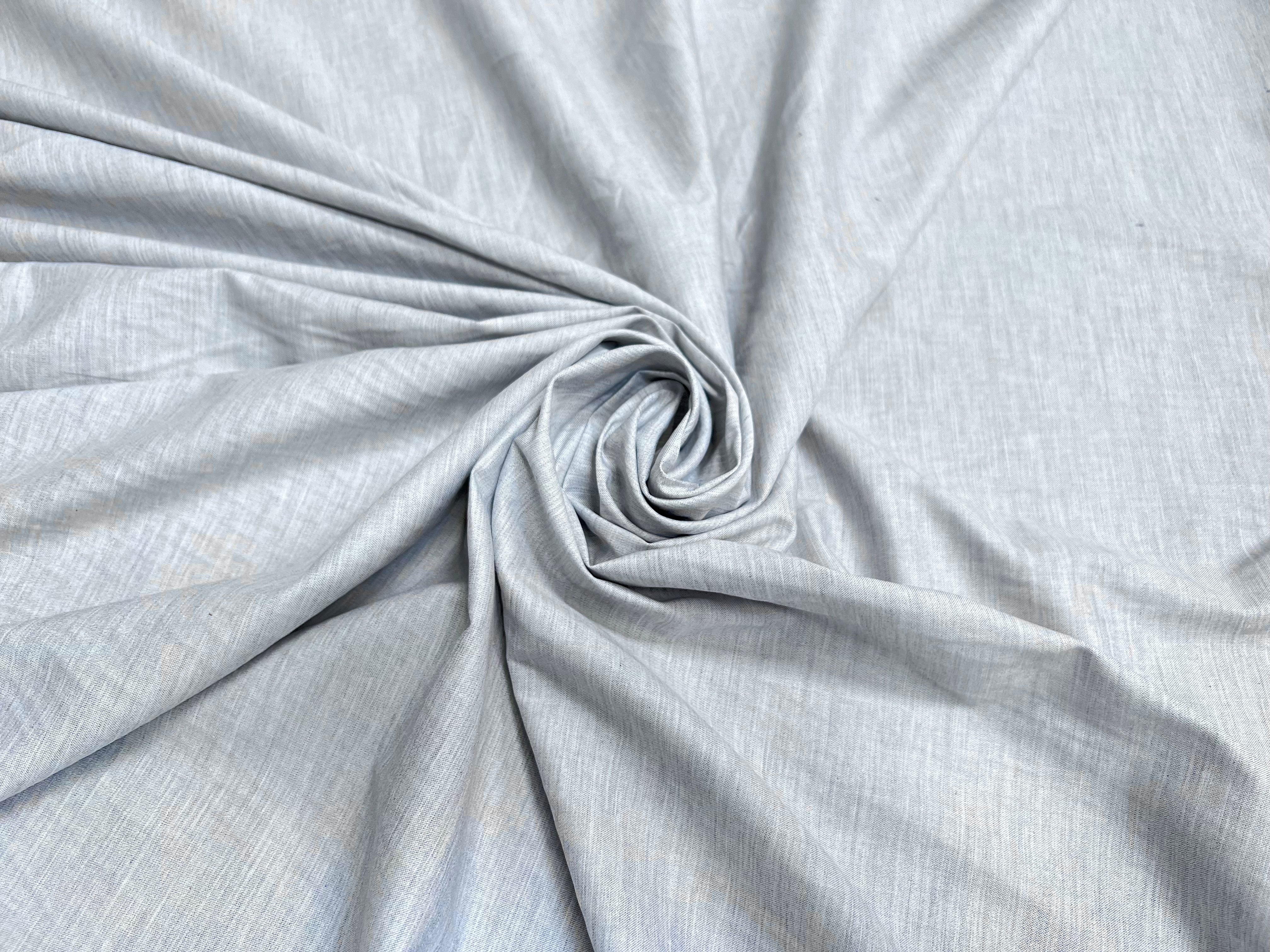 TISSU CHEMISE OXFORD GRIS TRÈS LÉGÈREMENT BLEUTÉ - My Little Coupon