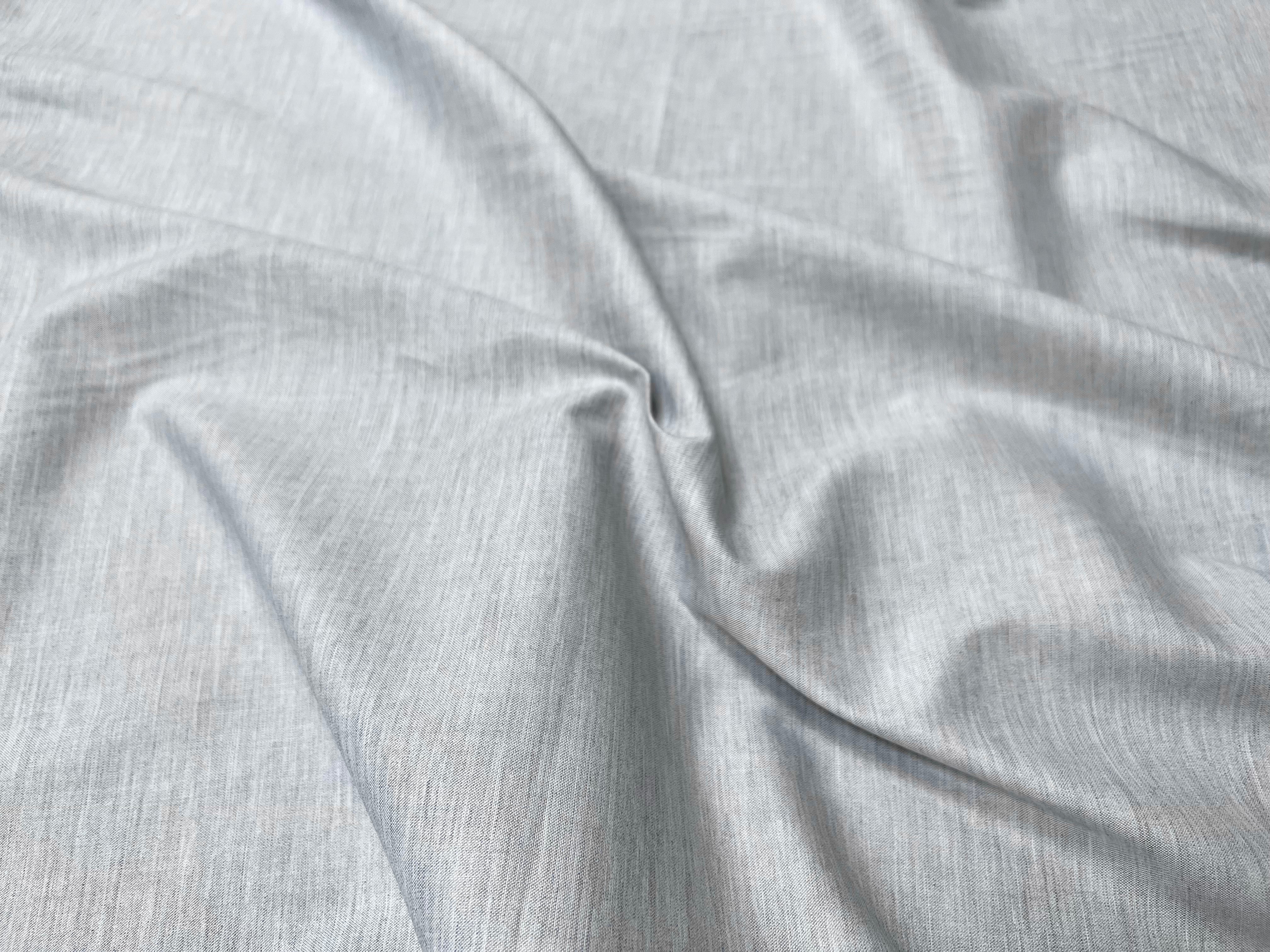 TISSU CHEMISE OXFORD GRIS TRÈS LÉGÈREMENT BLEUTÉ - My Little Coupon