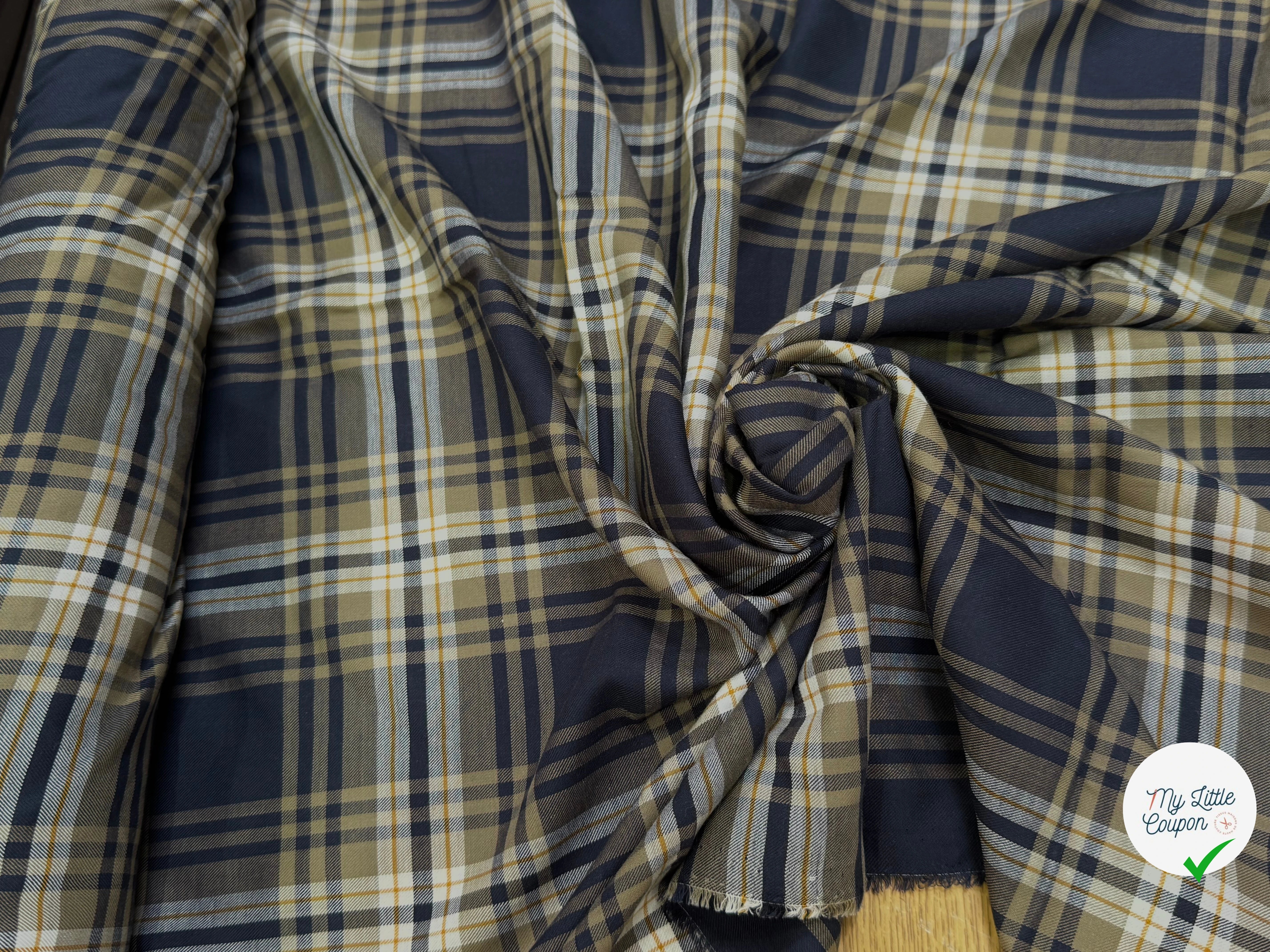 TISSU CHEMISE SUBTILE FALL JAPAN 2 MARRON NAVY - My Little Coupon