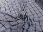 TISSU COTON CHEMISE FOND GRIS MOTIFS CARREAUX GRIS FONCÉ ULRTA DOUX - My Little Coupon