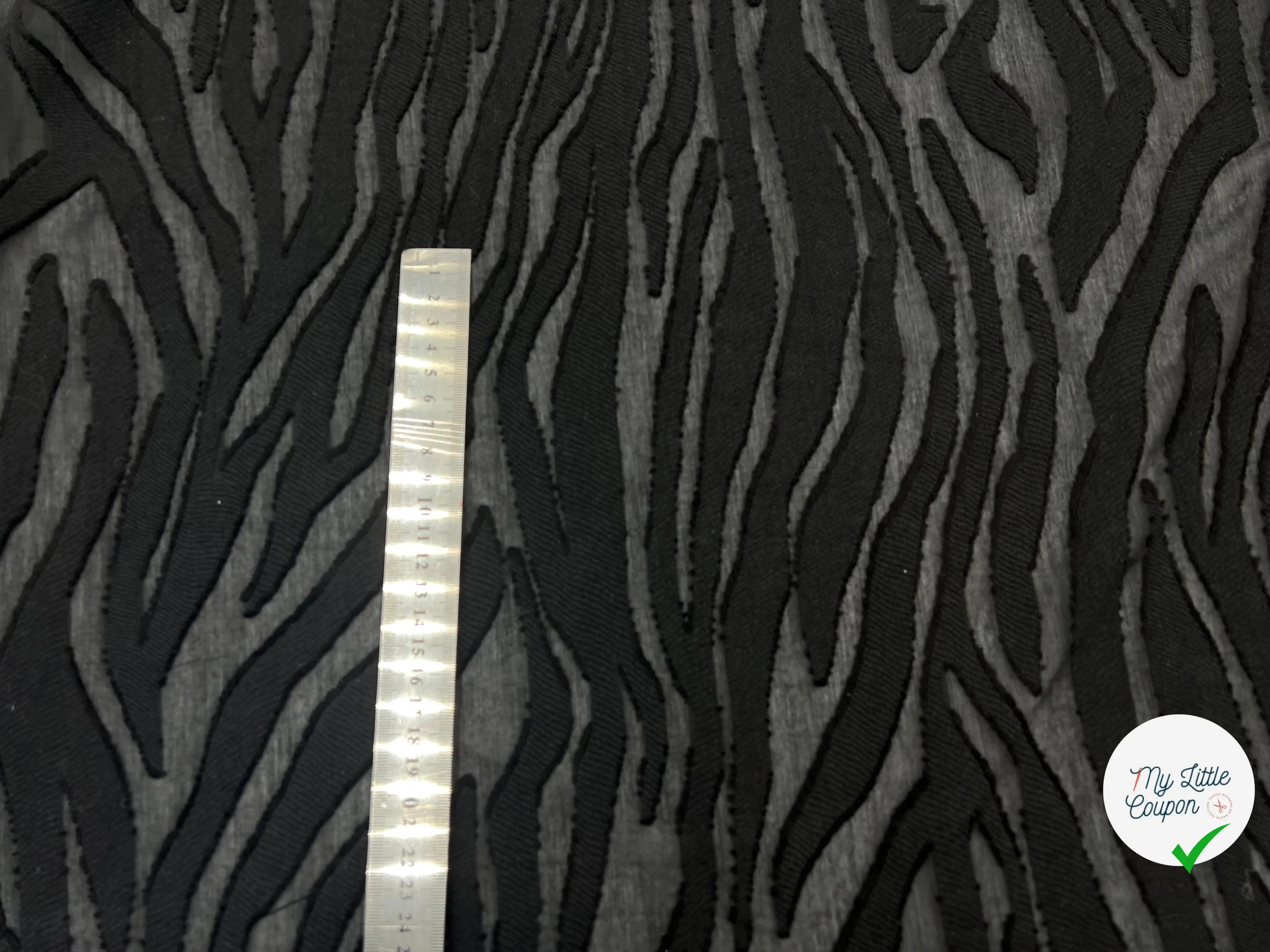 TISSU COTON DÉVORÉ CHARMILLES NOIR FIL LOUPS MSO