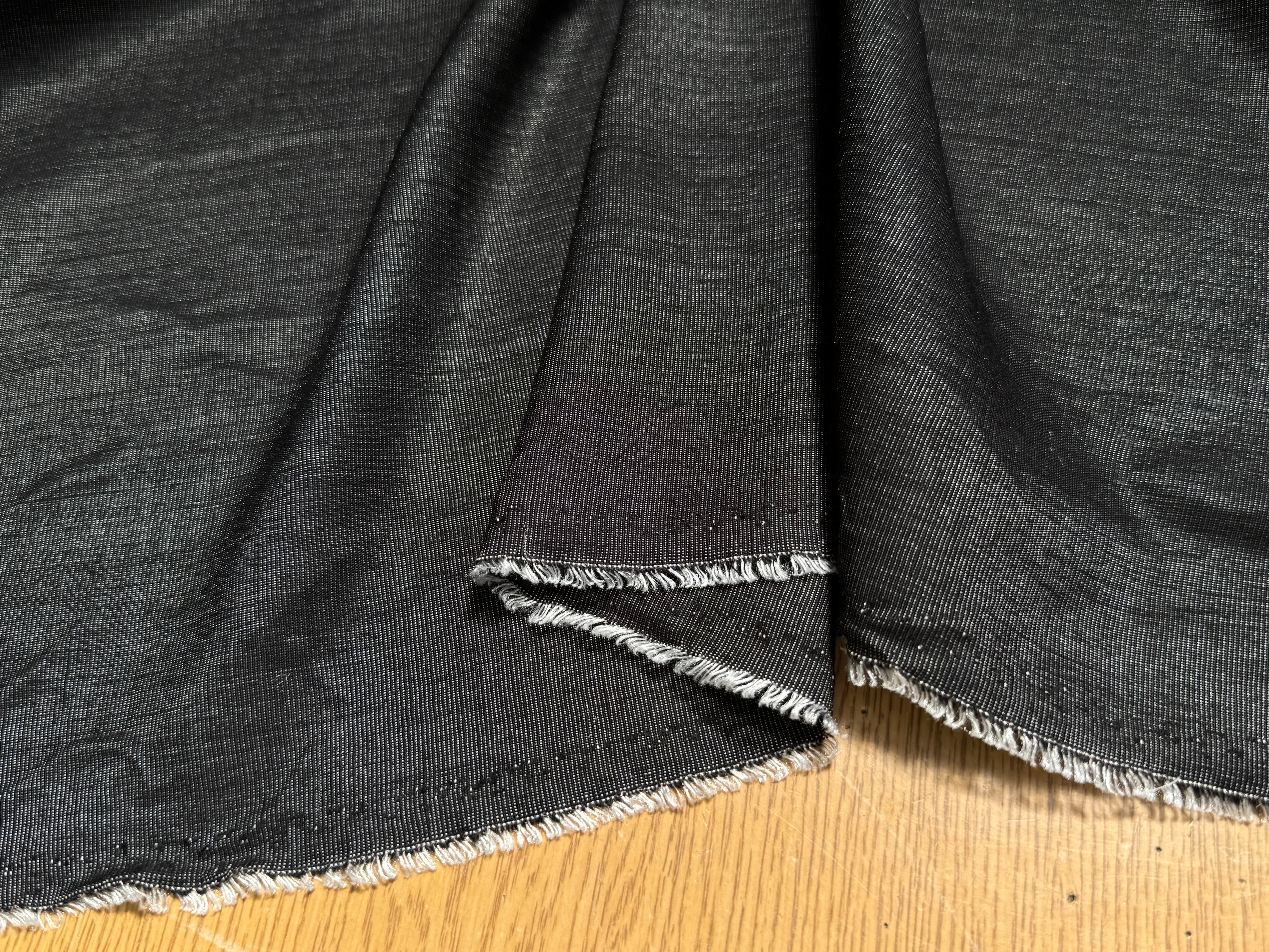 TISSU COTON ÉFFET DENIM LÉGÈREMENT SATINÉ 70% COTON - My Little Coupon