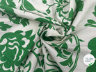 TISSU COTON FLEURS VERT FOND ECRU - My Little Coupon - tissu - coudre