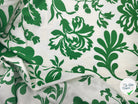 TISSU COTON FLEURS VERT FOND ECRU - My Little Coupon - tissu - coudre