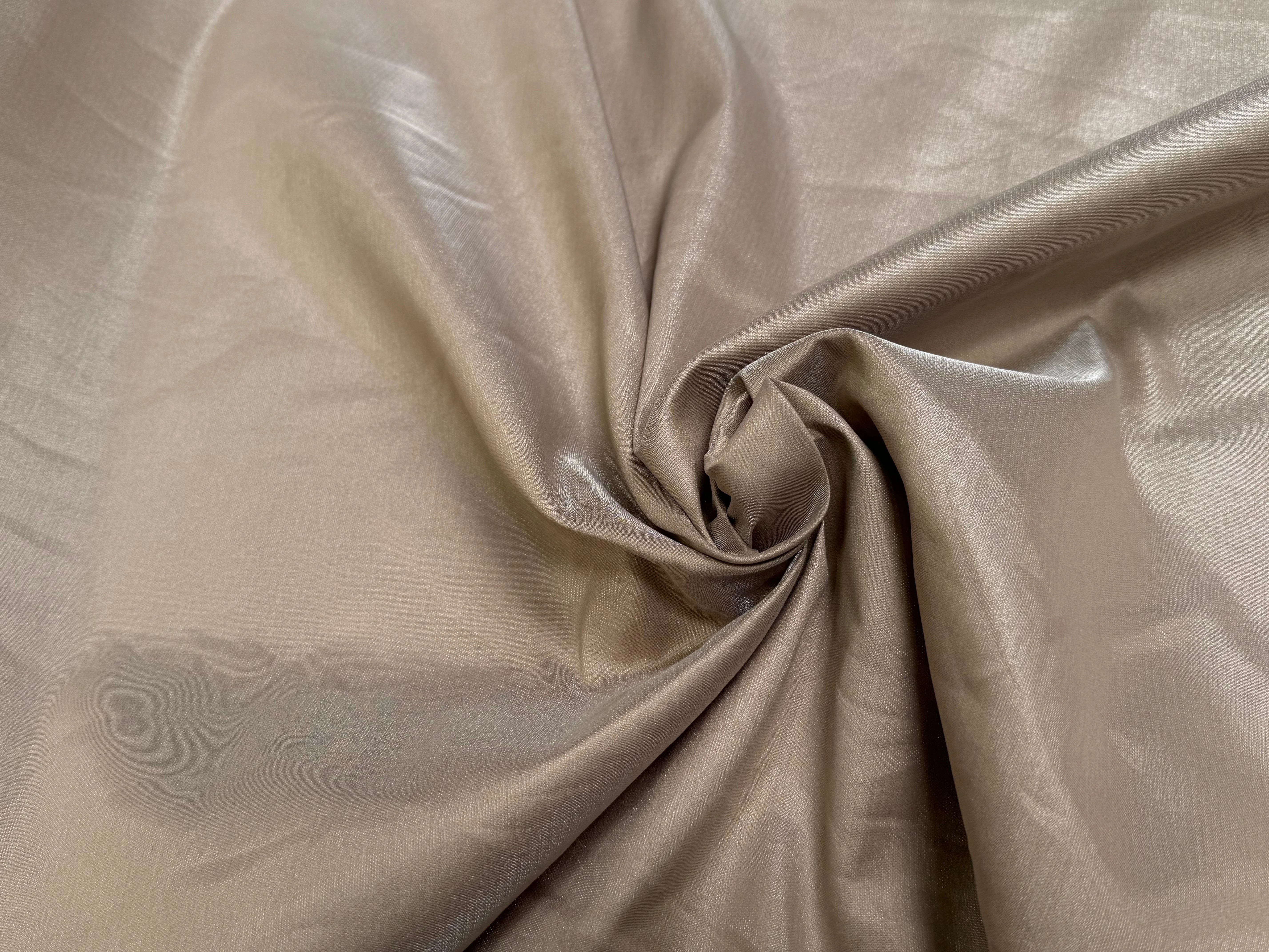 TISSU COTON LAMÉ BEIGE SABLE 71% COTON - My Little Coupon