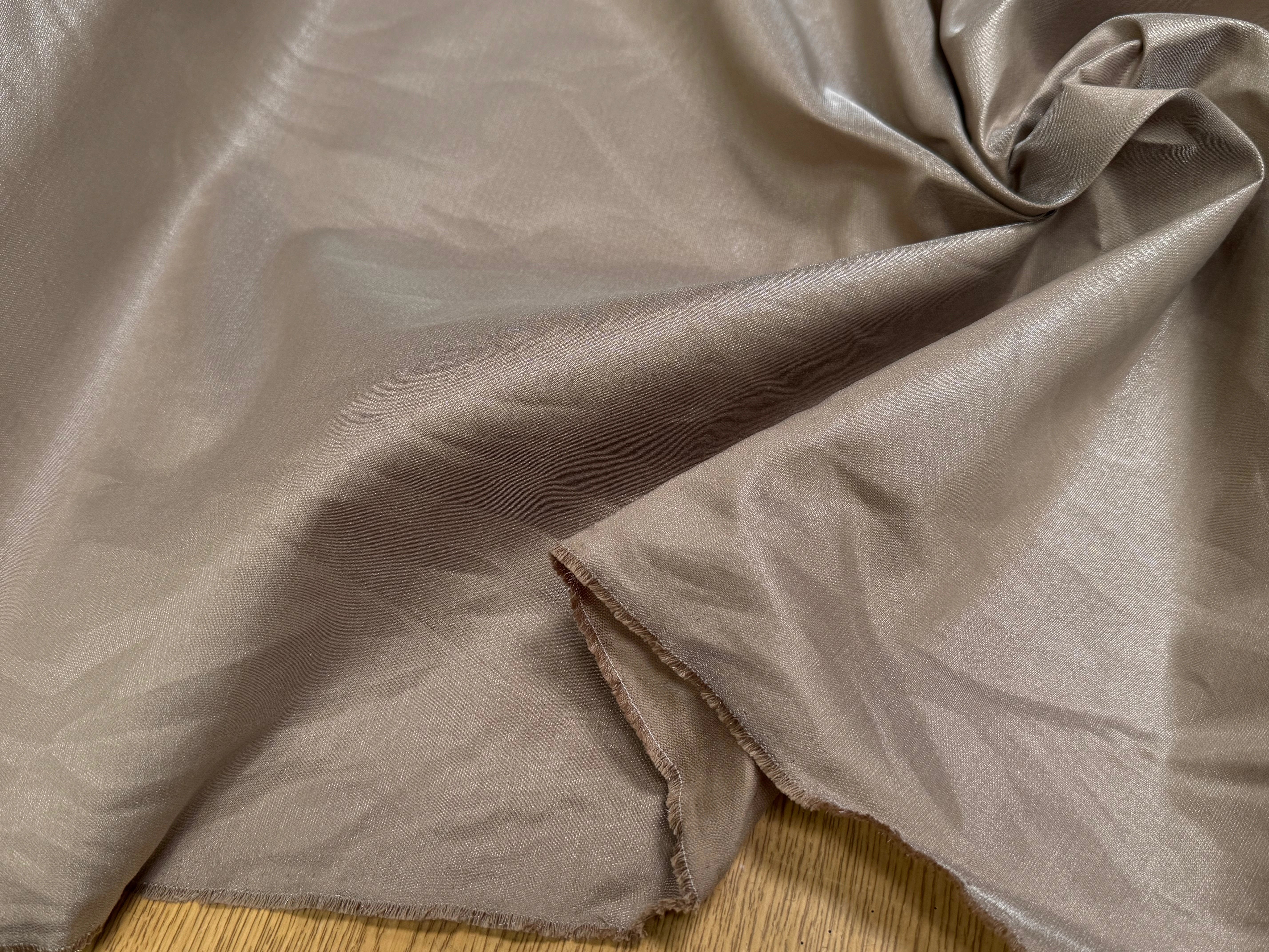 TISSU COTON LAMÉ BEIGE SABLE 71% COTON - My Little Coupon