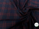 TISSU COTON LYOCELL CHEMISE BLEU À CARREAUX ROUGE STYLE BÛCHERON - My Little Coupon