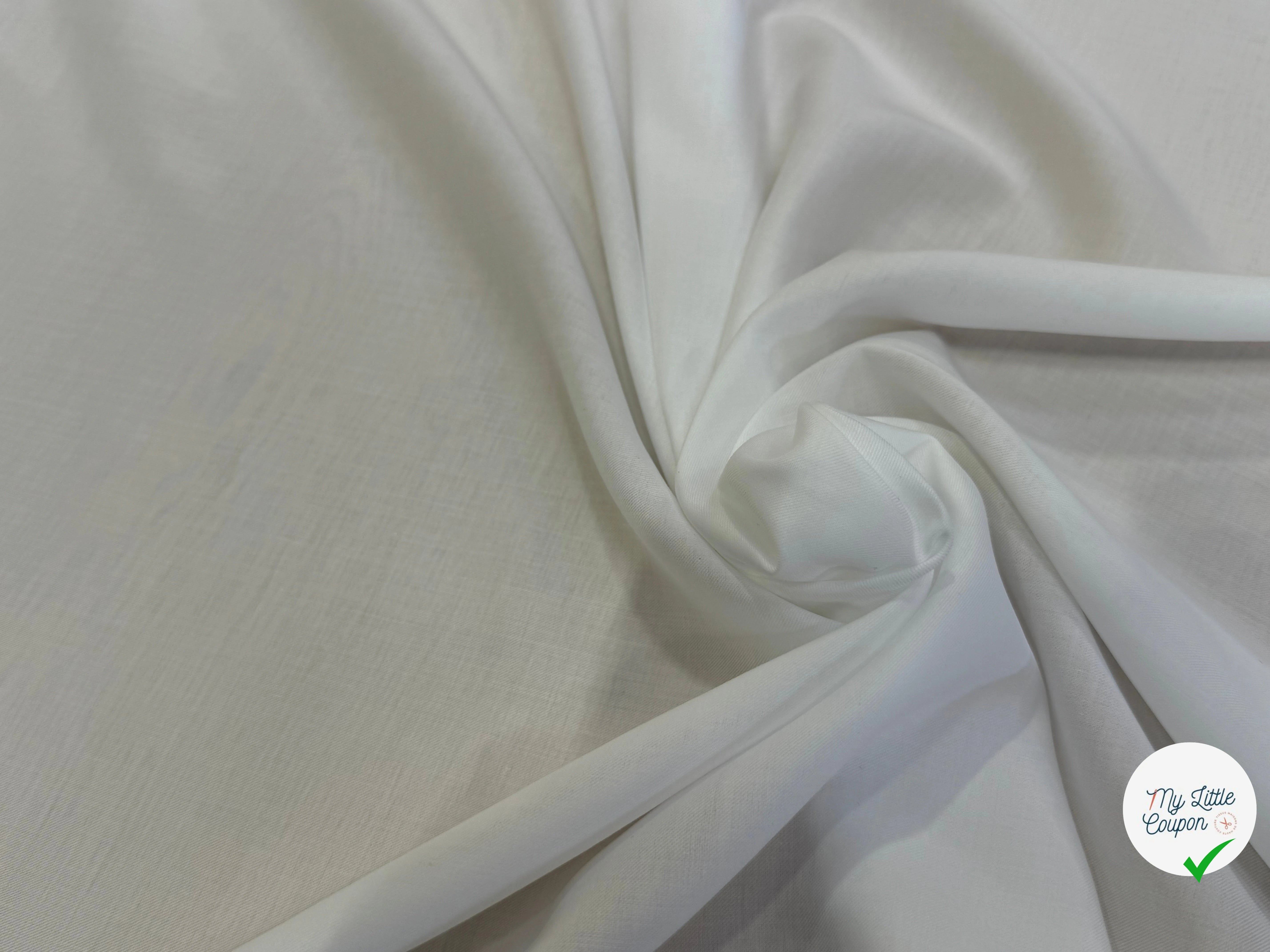 TISSU COTON LYOCELL FLUIDE ET DOUX BLANC - My Little Coupon
