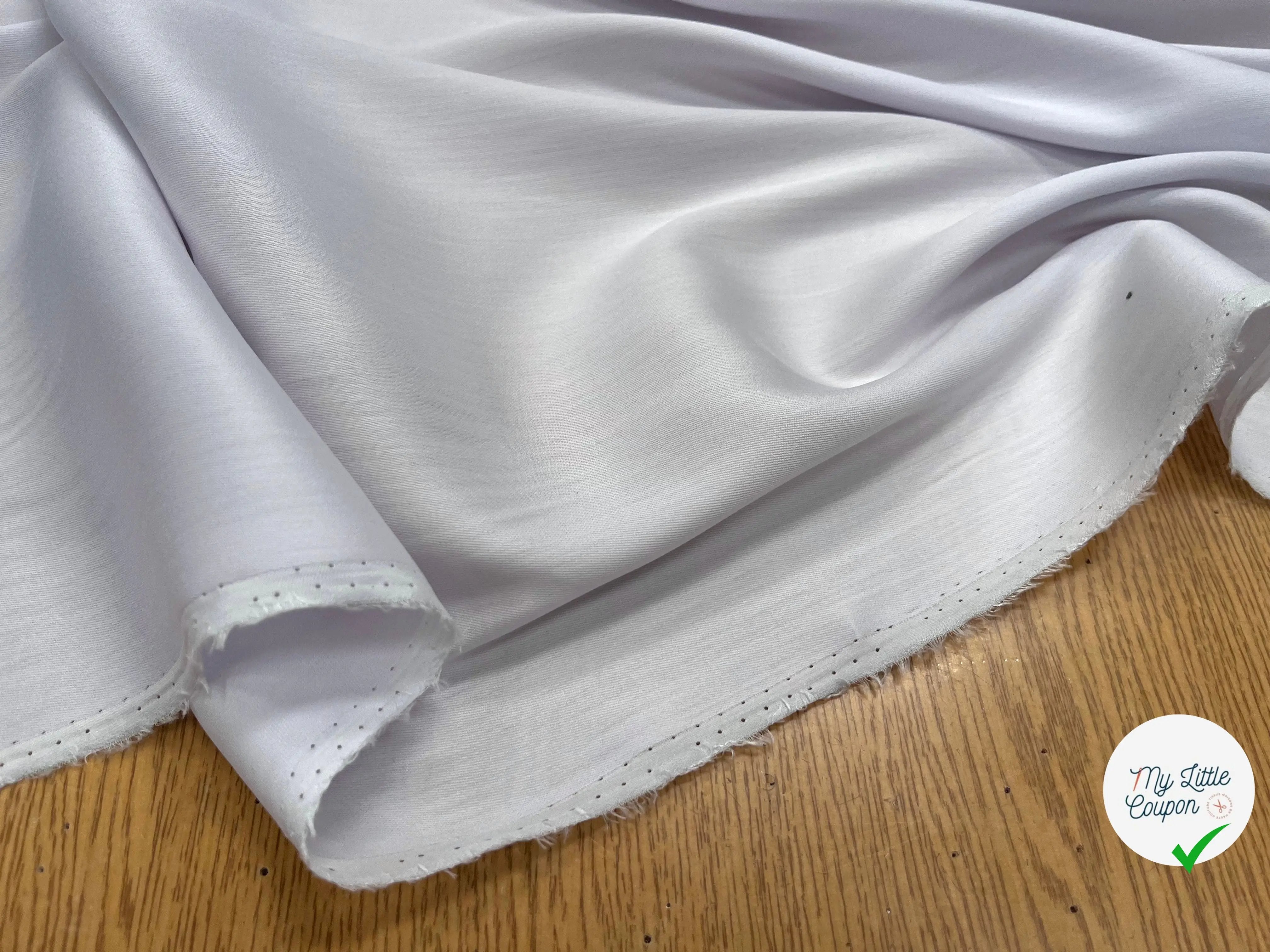 TISSU COTON SATINÉ LILAS 27% SOIE - My Little Coupon