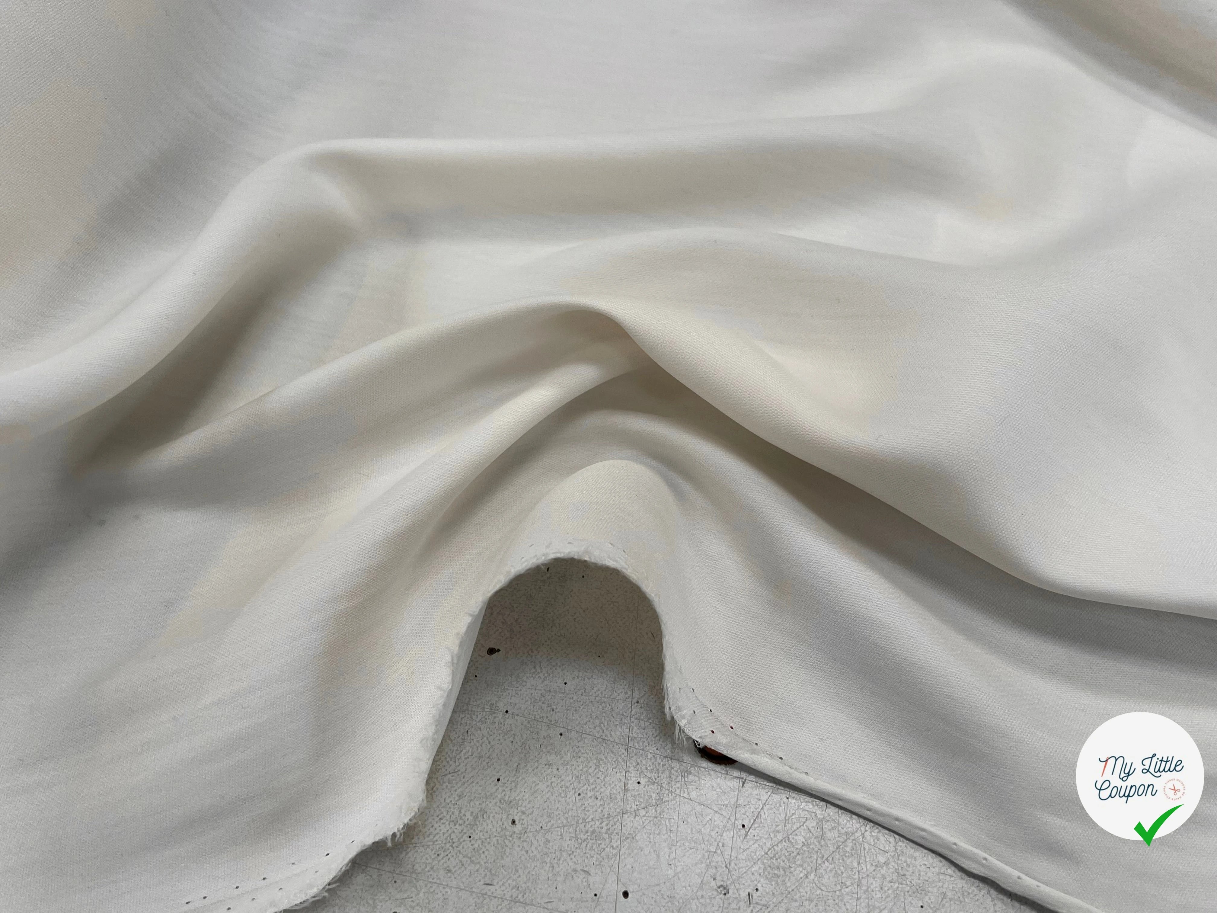 TISSU COTON SATINÉ NUDE 27% SOIE (ÉCRU) - My Little Coupon