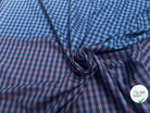 TISSU COTON TRAPPEUR BICOLORE À PETITS CARREAUX BLEU NAVY ET ROUGE - My Little Coupon