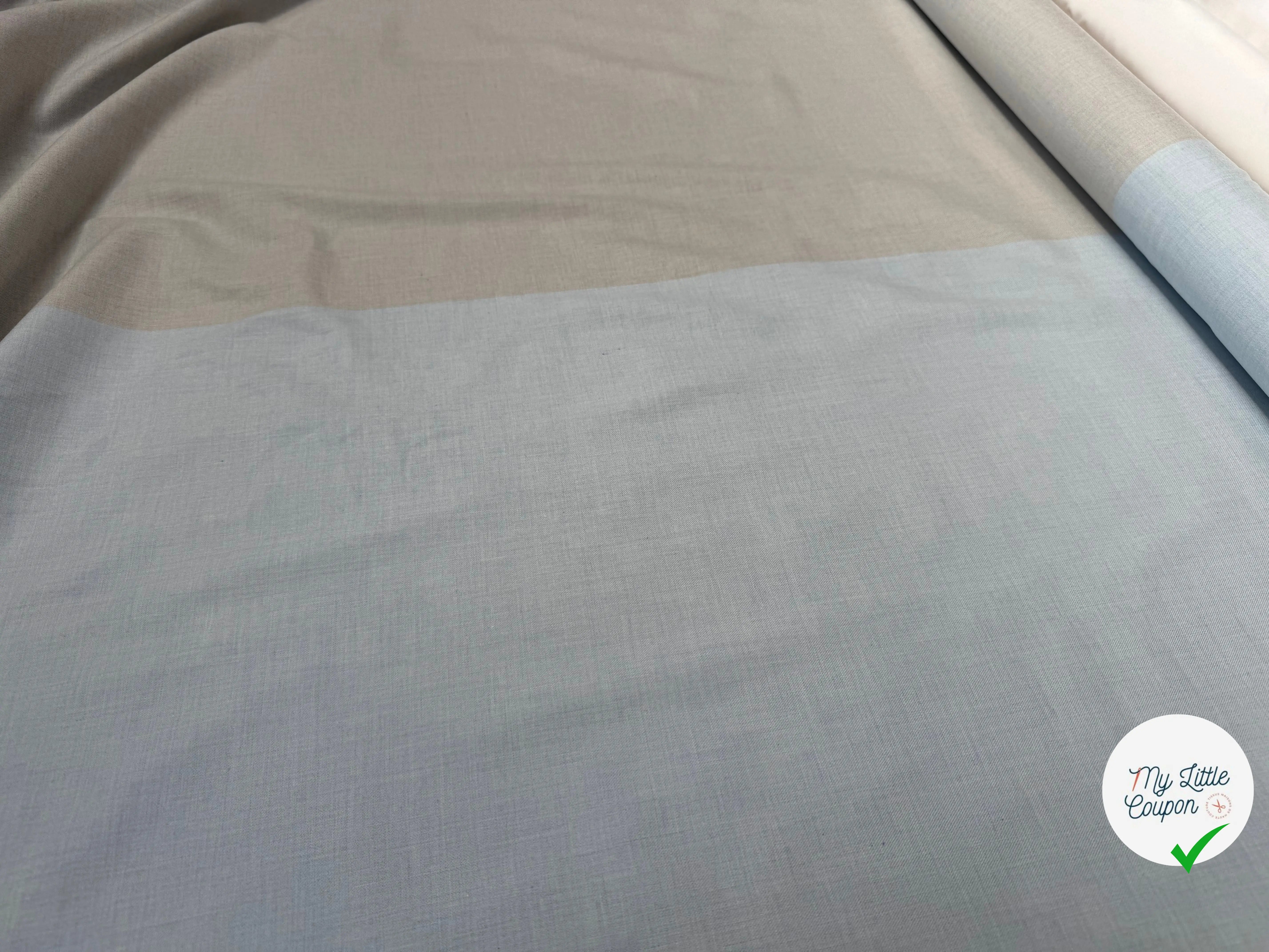 TISSU COTON TRAPPEUR BICOLORE GRIS ET BLEU CIEL - My Little Coupon